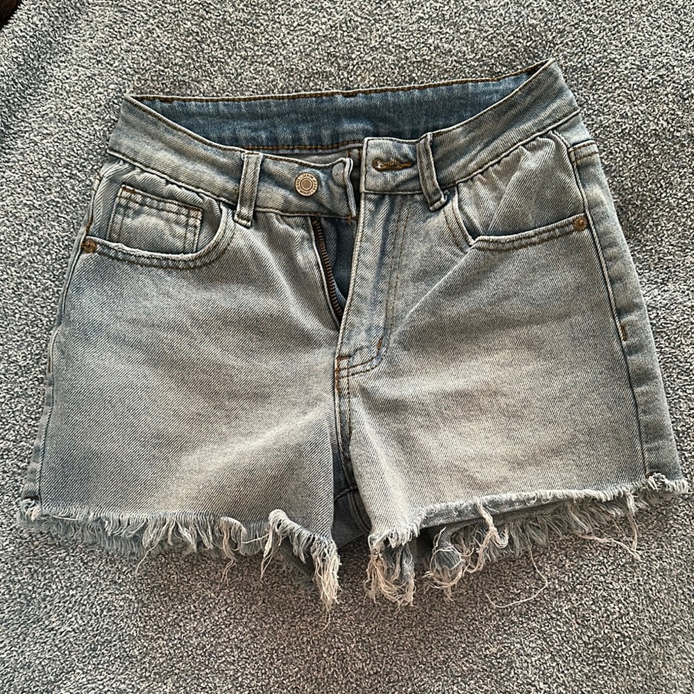 Denim Frayed Hem Women Shorts